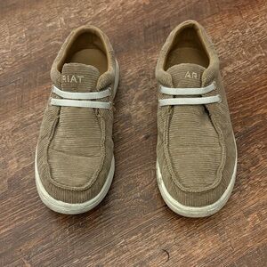 Ariat Kids Tan Corduroy Slip-On Loafers